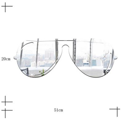 Brille Spiegel Deko 50cm Sonnenbrille Goldspiegel Kunststoff PS mit Klebepunkt