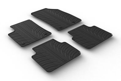 Design Gummi Fußmatten passend für Opel Crossland X 2017-2021 Passform Gummimatten