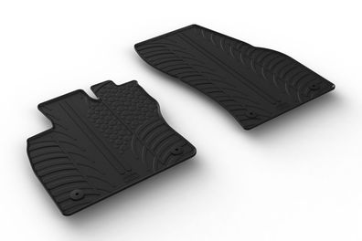 Design Gummi Fußmatten passend für VW Caddy (Kastenwagen) 2020> Passform Gummimatten