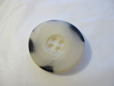 1 Kunststoffknopf Knöpfe creme marmoriert 23x3mm 4Loch Nr 4398