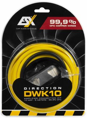 ESX Direction DWK10 Kabelkit Endstufen 10mm² Vollkupfer Verstärker-Anschluss-Set