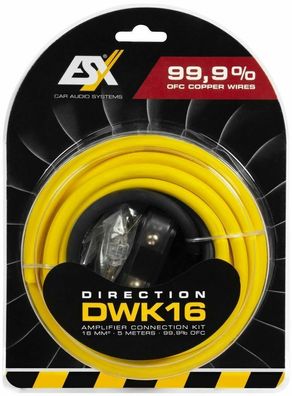 ESX Direction DWK16 Kabelkit Endstufen 16mm² Vollkupfer Verstärker-Anschluss-Set