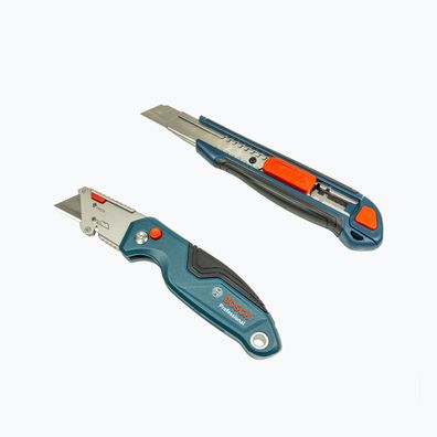 Bosch Professional Messer Set mit Cuttermesser & Klappmesser inkl. Ersatzklingen