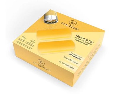 Nachfüllbare Seifen 2x Handseife Naturseife Honig Duft für Soapflaker Nachfüller-Set