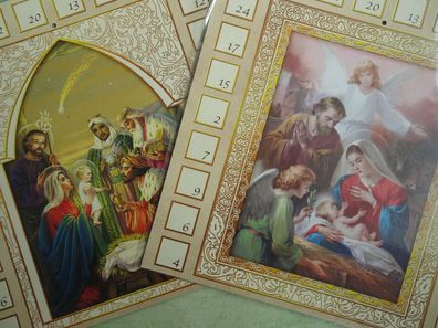 Adventskalender 28x28 cm Krippe heilige Familie Heiligen 3 Könige