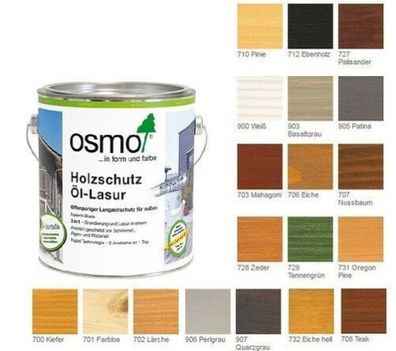 OSMO Holzschutz Öl - Lasur Öllasur Holzlasur 2,5 L / 0,75 L