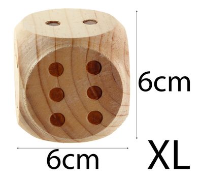 6 Würfel XL aus Ahornholz 20 mm braun Würfelspiel Ludo Thekenspiel 