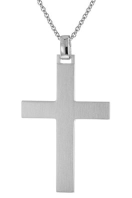 trendor Schmuck Herren-Halskette mit Kreuz 925 Silber Matt 51938