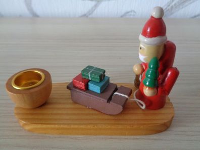 Kerzenhalter -Weihnachtsmann mit Schlitten