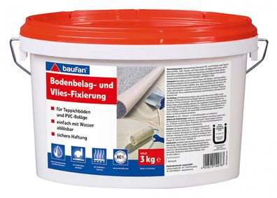 baufan® Bodenbelag- und Vlies-Fixierung 3 kg für Teppichböden und PVC-Beläge