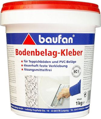 baufan® Bodenbelagskleber 1 kg für Teppichböden, PVC-Beläge und CV-Beläge