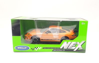 Welly NEX Porsche 997 / 911 GTR3 RS orange 1:24 Diecast Metal 1:24 Sammelmodell