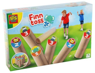 Finntoss Junior Wurfspiel Kinder Outdoor Rasenschach Holz Werfspiel SES Creative