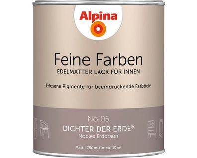 Alpina Feine Farben Lack, edelmatter Lack für Innen #05 Dichter der Erde 750ml