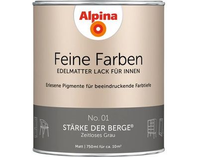 Alpina Feine Farben Lack, edelmatter Lack für Innen #01 Stärke der Berge 750ml