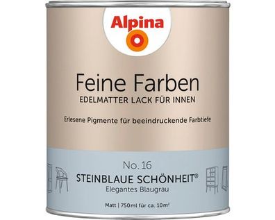 Alpina Feine Farben edelmatter Lack für Innen #16 Steinblaue Schönheit 750ml