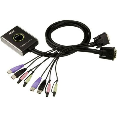 ATEN KVM Switch Kabel 2 Port USB DVI Audiokabel CS682 Audio Remote Wähler NEU