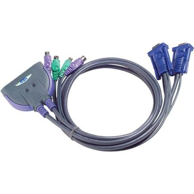 ATEN KVM Switch Kabel 2 Port USB PS VGA PS/2 CS62S NEU