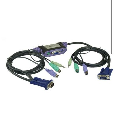 ATEN KVM Switch Kabel 2 Port USB PS/2 VGA Audio CS62A Audiokabel Umschalter NEU