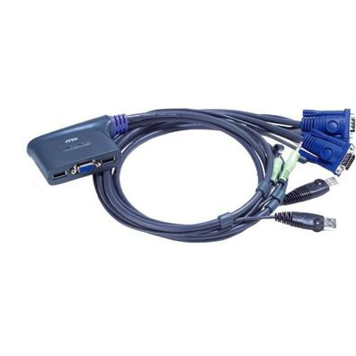 ATEN KVM Switch Kabel 2 Port USB VGA Audio 0,9 m CS62US USB-Eingabegeräte NEU