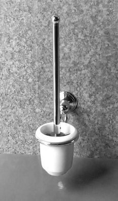 Allure Toilettenbürste mit Halterung Messing Verchromt mit Porzellan