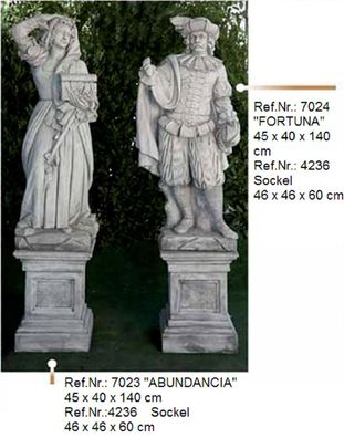 Weibliche und männliche Skulptur aus Weißstein - Ref. Nr. 7023 - 7024