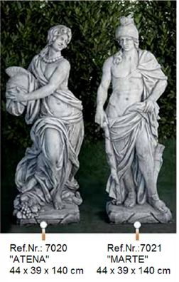 Weibliche und männliche Skulptur aus Weißstein - Ref. Nr. 7020 - 7021