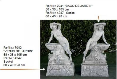 Weibliche und männliche Skulptur aus Weißstein - Ref. Nr. 7041 - 7042
