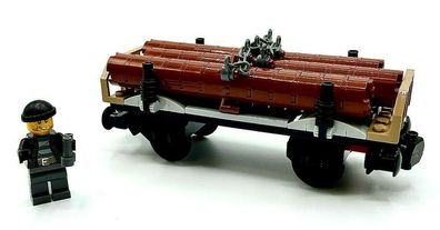 lego holzwaggon und minifigur einzelwaggon aus city güterzug 60198