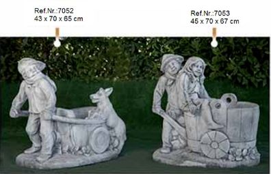 Weibliche und männliche Skulptur aus Weißstein - Ref. Nr. 7052 - 7053