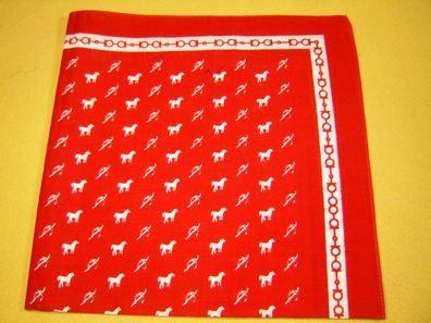 Nikituch Pferde Halstuch Baumwolle rot oder marine 52 x 52 cm