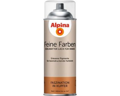 Alpina Feine Farben edelmatter Sprühlack für Innen Faszination in Kupfer 400 ml