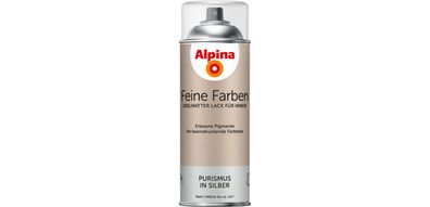 Alpina Feine Farben edelmatter Sprühlack für Innen Purismus in Silber 400 ml