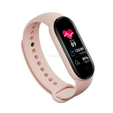Smart Band M6 wasserdicht, Bluetooth Schrittzähler, Kalorien, Herzfrequenz - pink