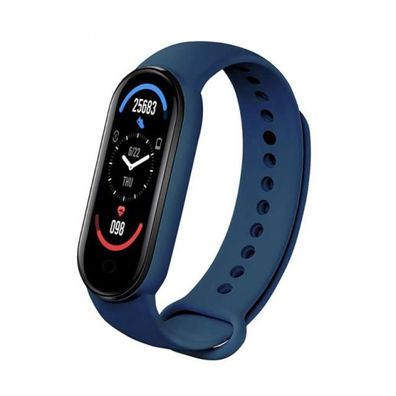 Smart Band M6 wasserdicht, Bluetooth Schrittzähler, Kalorien, Herzfrequenz - blau
