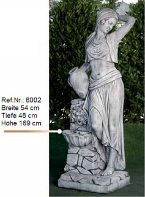 Frauen Gartenskulptur aus Weißstein auch für Wasserspiele - Ref. Nr. 6002