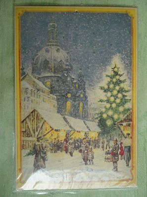 alter Adventskalender Din A4 Röhl Wiederaufbau der Frauenkirche Dresden ohne Glimmer