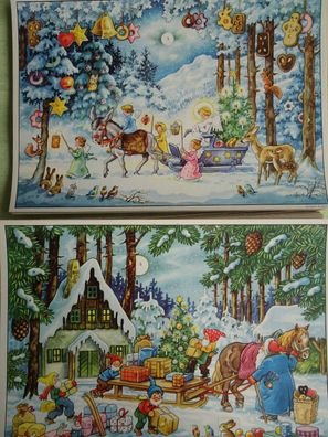 alte Adventskalender Din A4 ohne: Logo, Glimmer, Türbilder/ Rücken III/19/97 A35/57