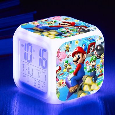 Super Mario Party - (Nintendo) Digitaluhr / Wecker - Licht + Temperatur + Datum