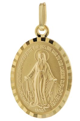 trendor Schmuck Milagrosa Anhänger Gold 585 (14 Kt) Madonna Medaille 51944