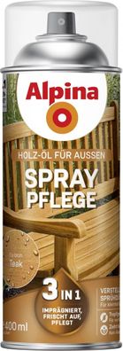 Alpina Holz-Öl für Außen Spray Pflege 3in1 Teak 400ml