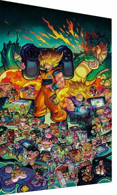 Pop Art Dragon Ball Z Anime Leinwand Bilder Wandbilder - Hochwertiger Kunstdruck