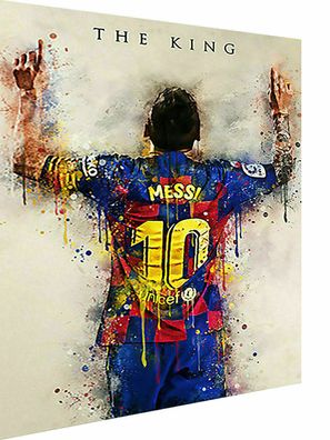 Sport Fußball Lionel Messi Leinwand Bilder Wandbilder - Hochwertiger Kunstdruck