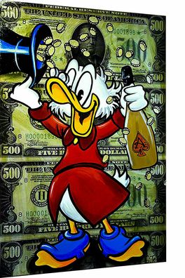 Leinwand Dagobert Geld Money Bilder Wandbilder - Hochwertiger Kunstdruck (Gr. Mittel)