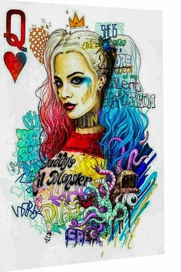 Leinwand Harley Quinn Kunst Queen Bilder Wandbilder - Hochwertiger Kunstdruck