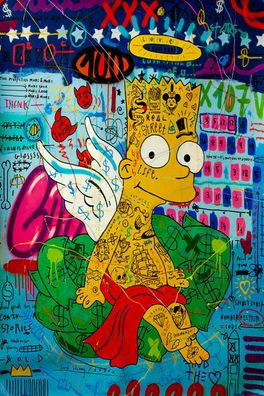 Pop Art Bart Simpson Leinwand Bilder Wandbilder - Hochwertiger Kunstdruck