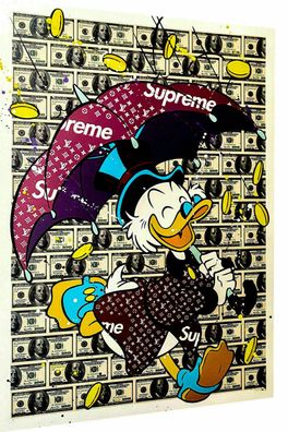 Pop Art Donald Duck Scheine Leinwand Bilder Wandbilder - Hochwertiger Kunstdruck