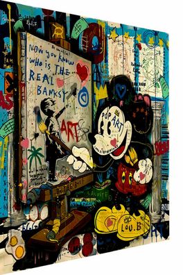 Pop Art Micky Maus Künstler Leinwand Bilder Wandbilder - Hochwertiger Kunstdruck