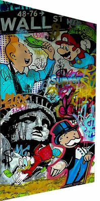 Pop Art Monopoly Comicfiguren Leinwand Wandbilder - Hochwertiger Kunstdruck