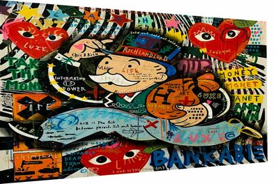 Pop Art Monopoly Money Leinwand Wandbilder - Hochwertiger Kunstdruck (Gr. Mittel)